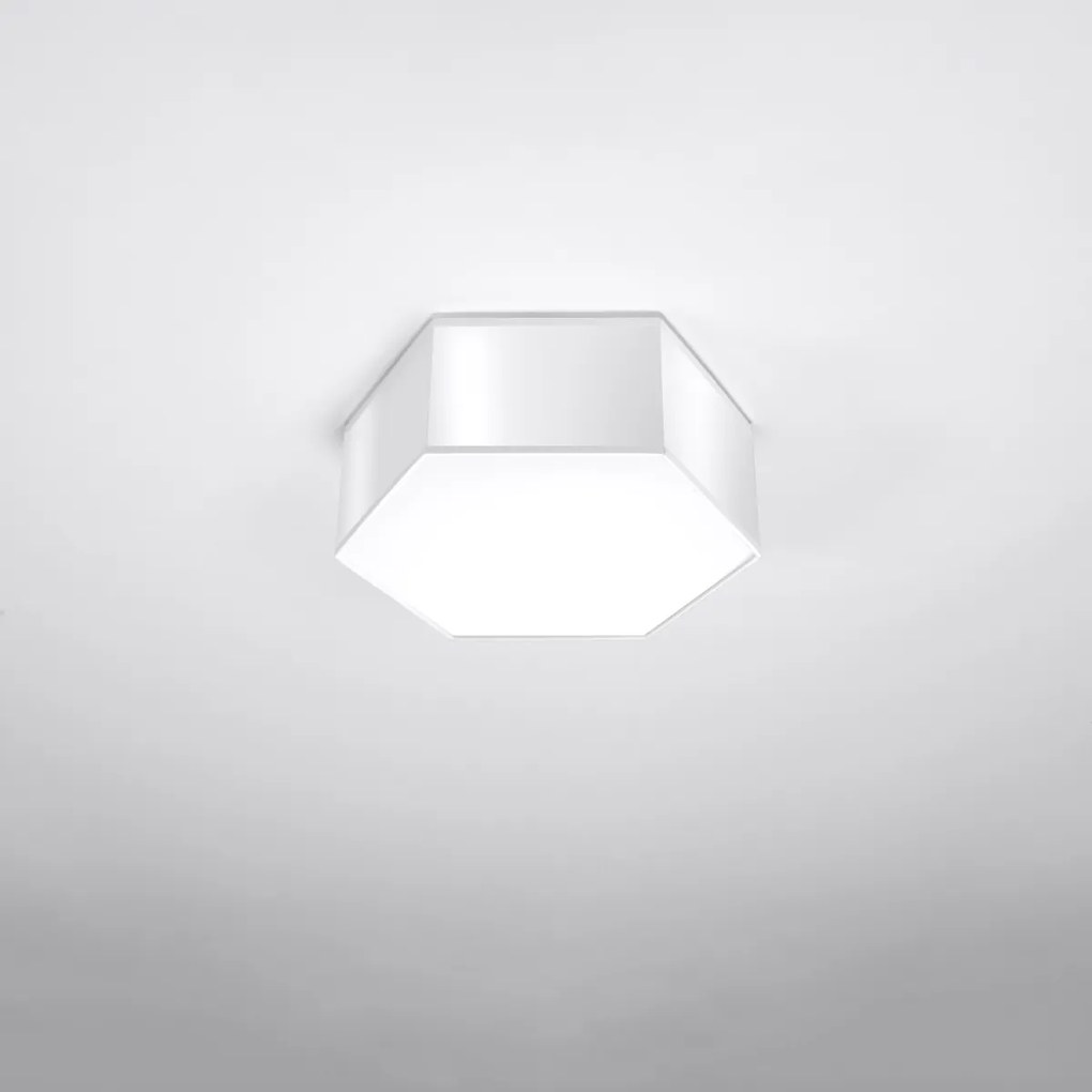 Stropné svietidlo Sunde, 1x biele plastové tienidlo, (biely plast)