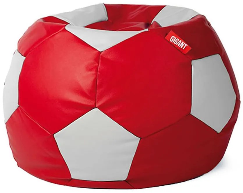 Sedací vak lopta ekokoža červeno-biely