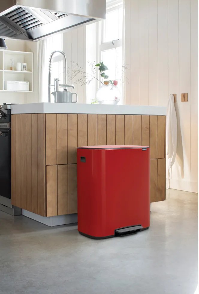 Brabantia BO pedálový kôš 2x30L červená