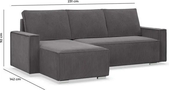 Rohová rozkladacia sedačka NOTO Poso 005 granátová