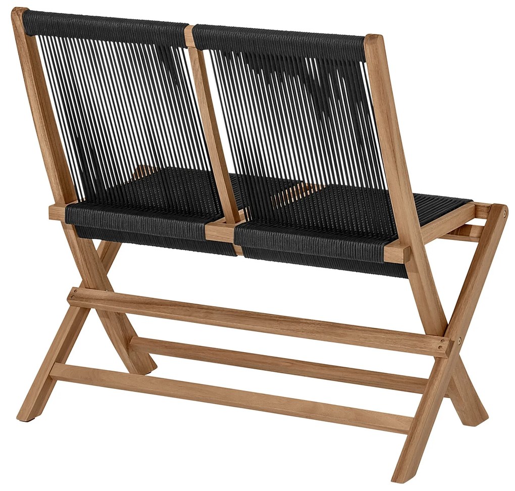 Skladacia záhradná lavička s textilným výpletom