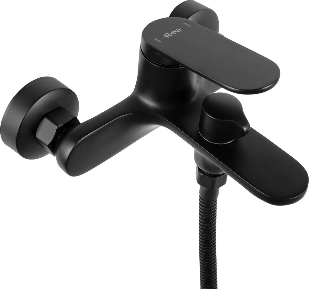 Rea Marco, vaňová batéria s ručnou sprchovou súpravou, čierna matná, REA-B5941