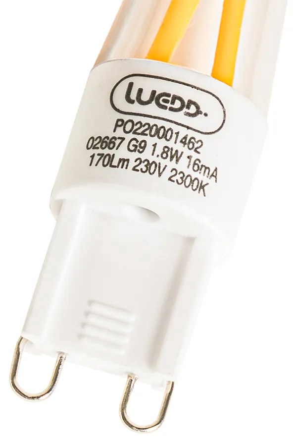 Sada 5 LED vláknových žiaroviek G9 1,8 W 170 lm 2300 K