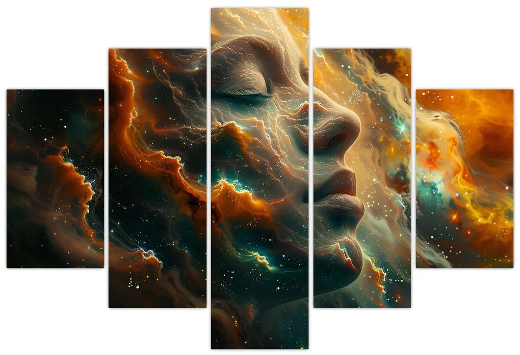 Obraz - Tvár vo vesmíre (150x105 cm)