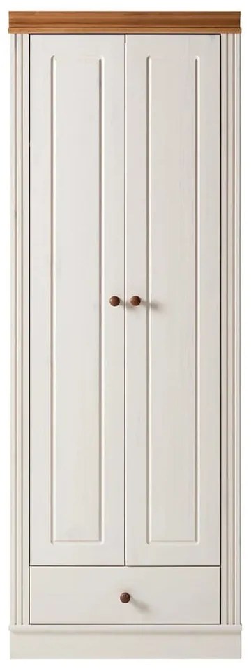Biela šatníková skriňa z borovicového dreva 65x180 cm Anita – Støraa