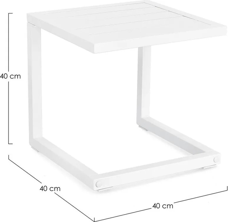 Hliníkový záhradný stolík 40x40 cm Hilde – Bizzotto