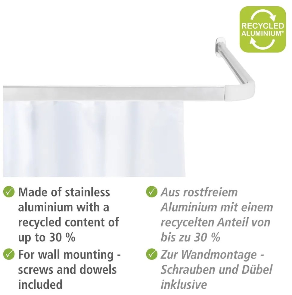 Biela tyč na sprchový záves Era – Wenko