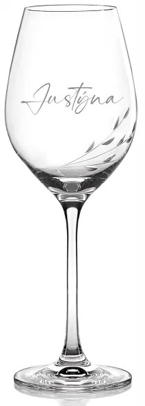 Pieskovaný pohár na víno Brúsená vetvička