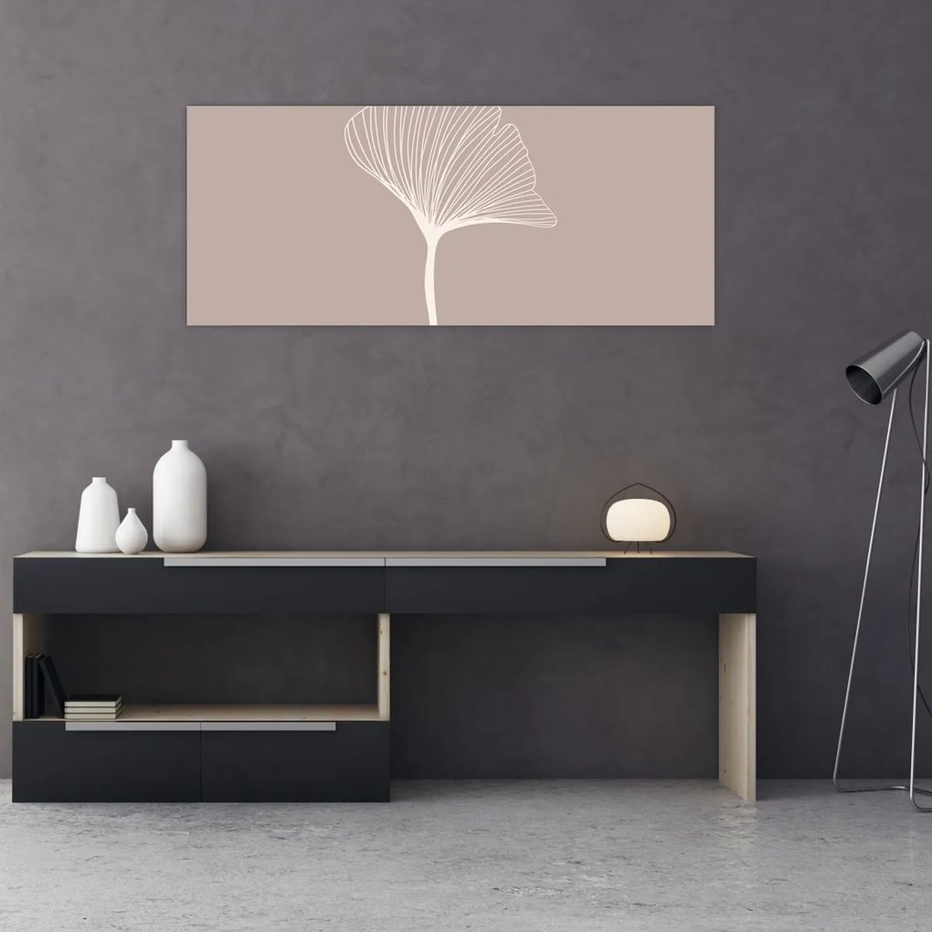 Obraz - Béžové listy N⁰5 (120x50 cm)