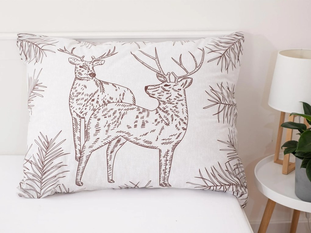Bavlnená obliečka na vankúš Renforcé 70 × 90 cm – Jelene