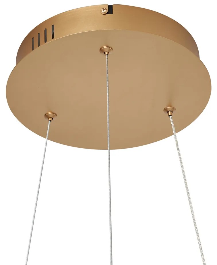Moderné závesné svietidlo mosadzné 59cm vrátane LED s 3-stupňovým stmievaním - Anello Chandelier