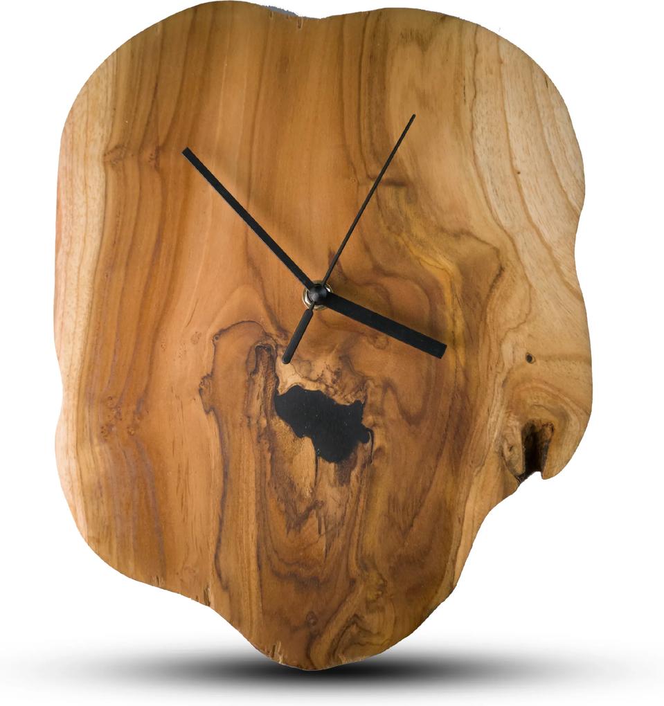 TIMMER wood decor RAW - Teakové drevené hodiny