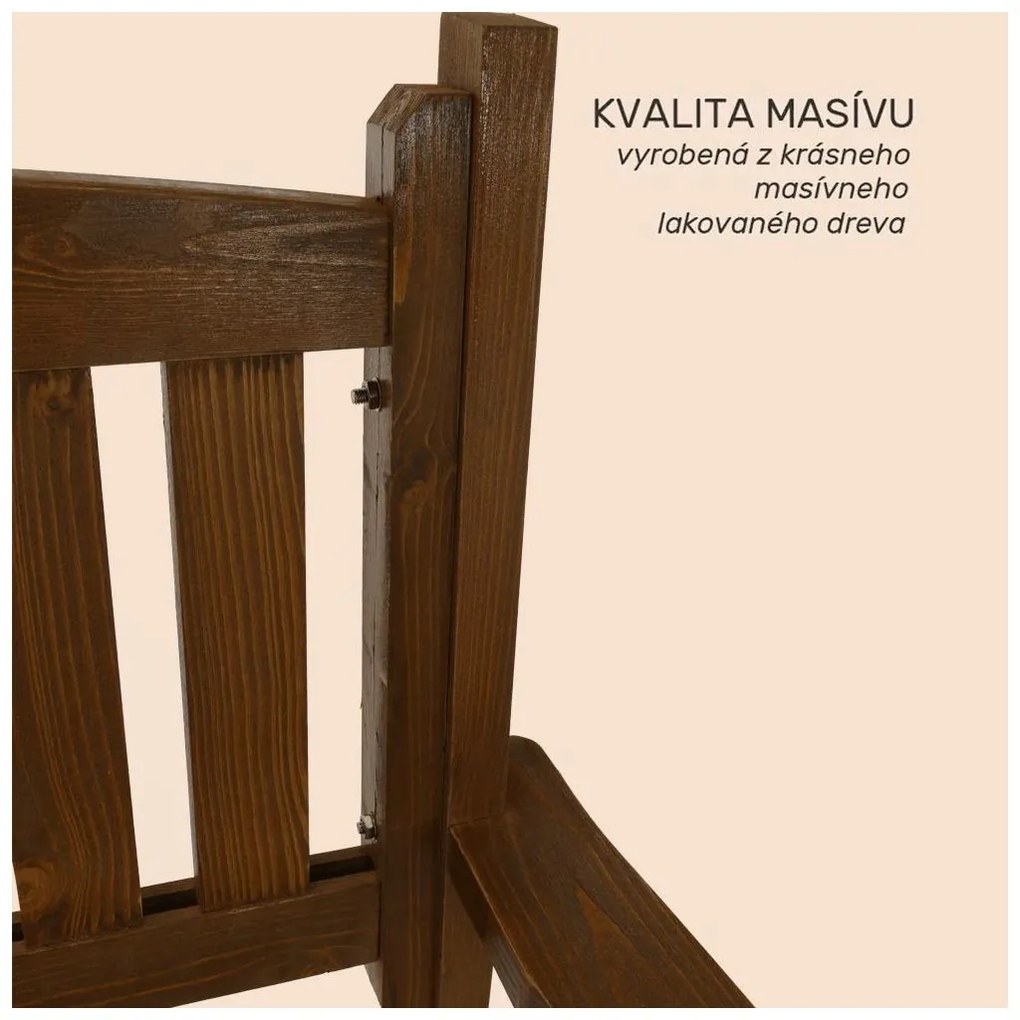 Záhradná lavička, hnedá, 123,5 cm, DILKA