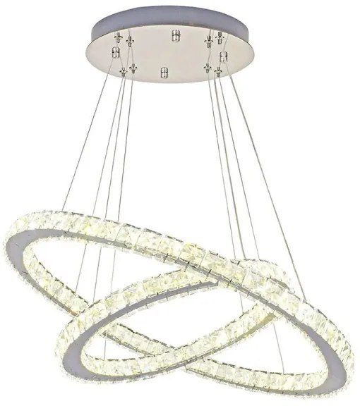 LED Stmievateľný luster na lanku LED/115W/230V 3000-6500K strieborná + DO