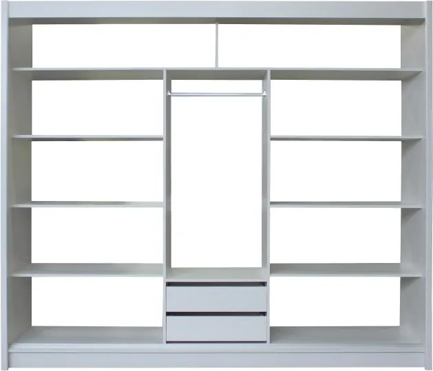 Šatníková skriňa s posuvnými dverami Merina 250 3D - biela / čierna
