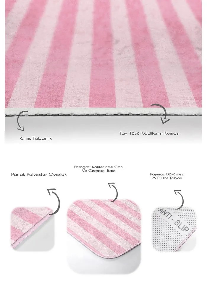 Ružové zamatové kúpeľňové predložky v súprave 2 ks 60x100 cm – Mila Home