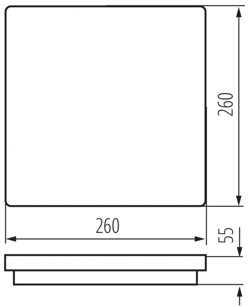 KANLUX Sapho, BENO stropné LED svietidlo 260x55x260mm, 24W, čierna grafit, 33343