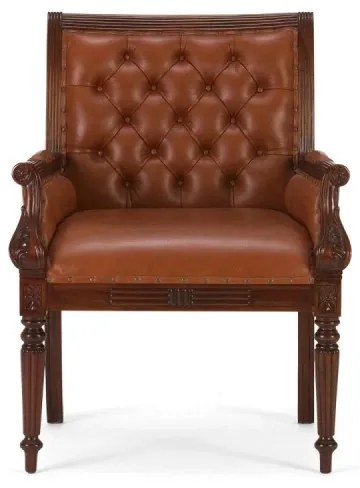 furniture-nabytek.cz - Kancelárske kreslo Cambridge II, masívna pravá koža, lakované, hnedé