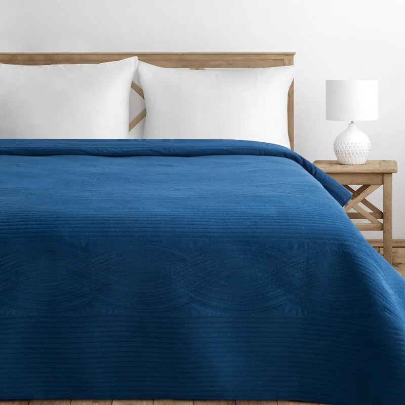 Dekorstudio Prehoz na posteľ VELVET2 v modrej farbe Rozmer prehozu (šírka x dĺžka): 220x240cm