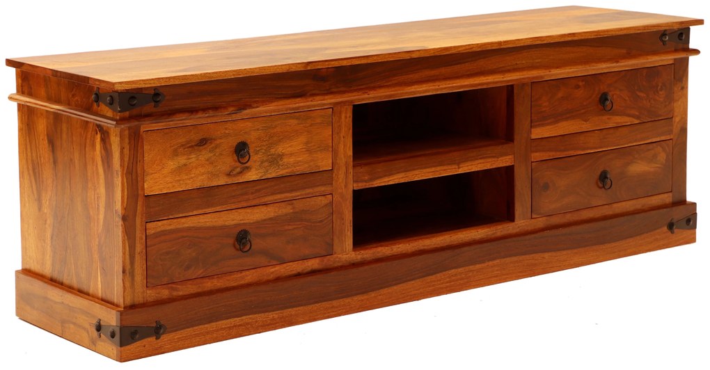 furniture-nabytek.cz - Rustikálny tv stolík z masívneho dreva palisander 160x55x45