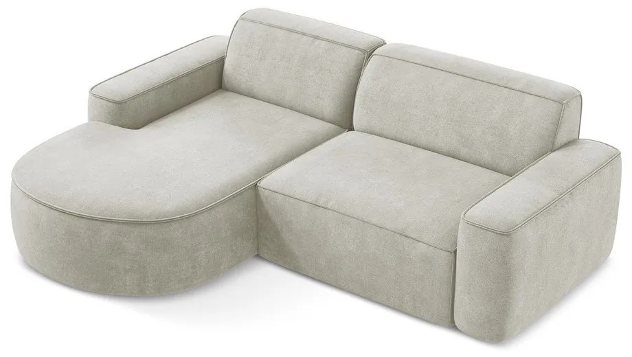 Krémová ženilková rohová pohovka (ľavý roh/s leňoškou) Omao – Makamii