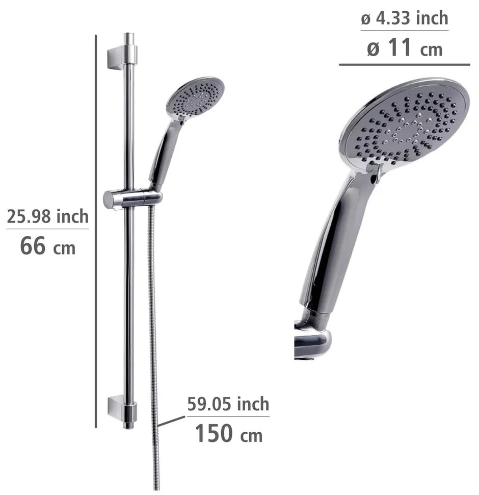 Sprchový set z nerezovej ocele v lesklej striebornej farbe 66 cm Young - Wenko