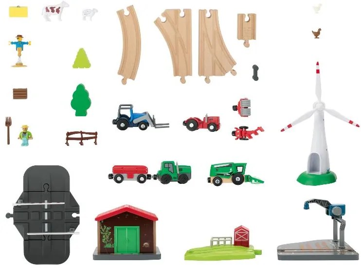 lupilu® Drevená železničná súprava L (farma) (100394949)