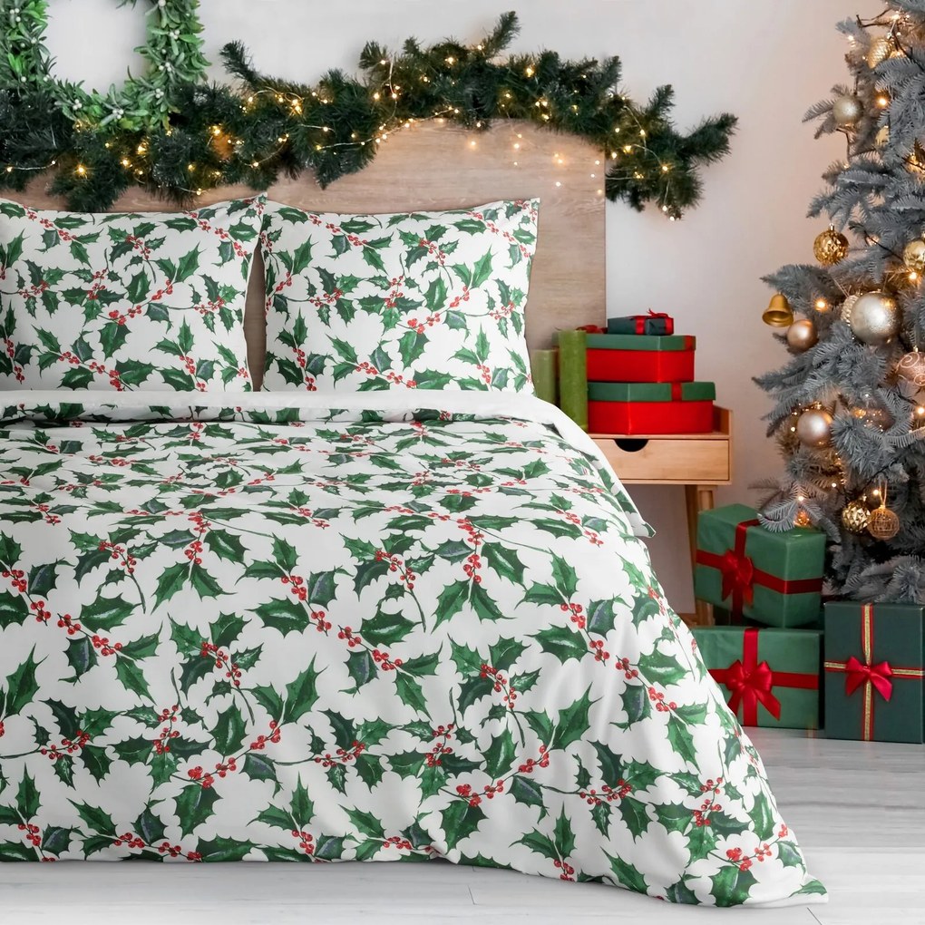 VIANOČNÉ OBLIEČKY Z MIKROVLÁKNA TORI 200X220 CM, 2 KS 70X80 CM VZOROVANÉ