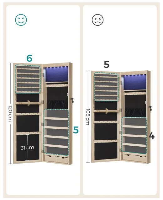 Závesná šperkovnica JJC093M01