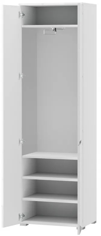 Šatní skříň se zrcadlem Selene 198 cm bílá lesk/mat