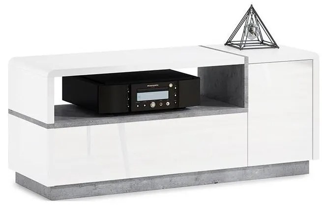 Televízny stolík FRED biela/šedá