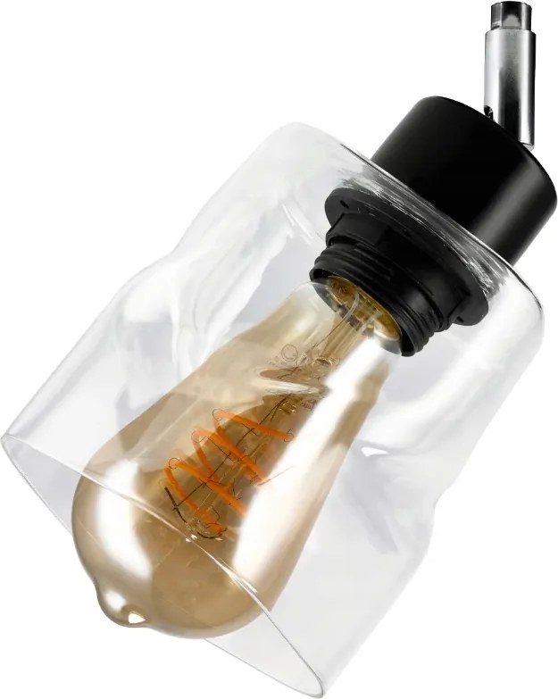 Sklenené tienidlo pre stropnú stolovú lampu, valcované štvorcové, priehľadné