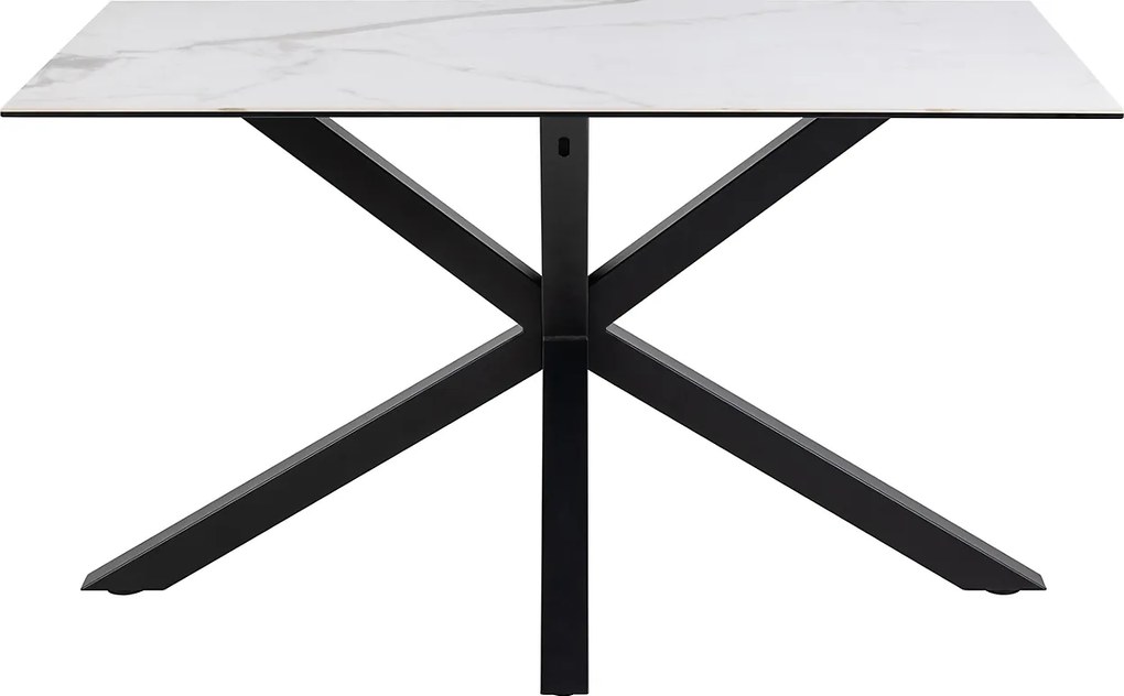 Jedálenský stôl Heaven 135 cm biely mramor/čierny