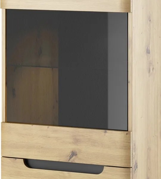 Vysoká vitrína Nordi, dub artisan