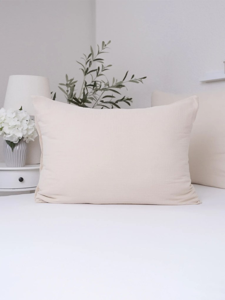 Mušelínová obliečka na vankúš 50 × 70 cm – Alexia prírodná