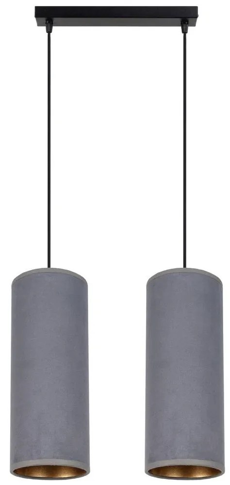 HEXE Luster na lanku AVALO 2xE27/60W/230V šedá 0123
