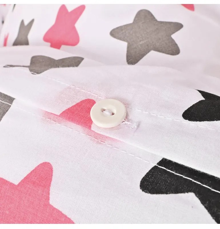 Obliečky bavlnené Hviezdičky ružové EMI, Detský set 90x130 + 45x65