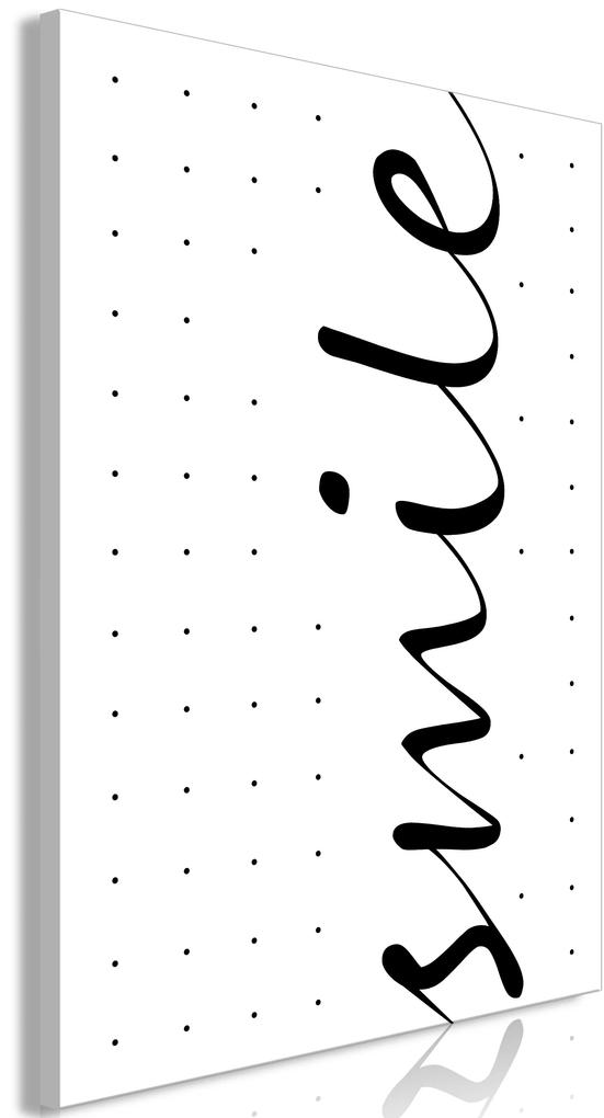 Artgeist Obraz - Black and White: Smile (1 Part) Vertical Veľkosť: 20x30, Verzia: Standard