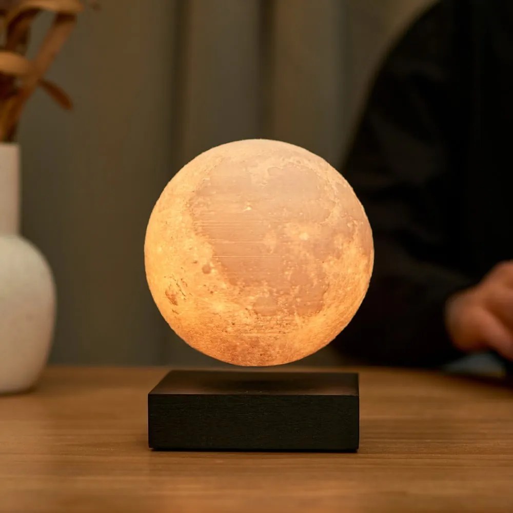 Čierna stolová levitujúca lampa v tvare Mesiaca Gingko Moon