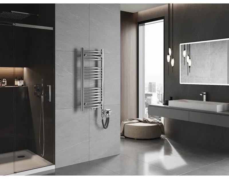 Mexen Ares, elektrické vykurovacie teleso 900 x 400 mm, 300 W, chrómová, W102-0900-400-2300-01