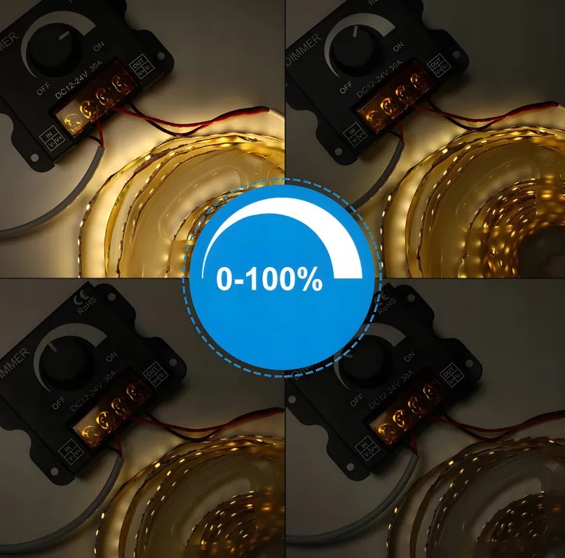 Sada neonové COB LED pásky 12V 5m 4000K 60W - zdroj + ovladač