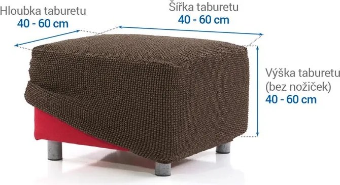 Super strečové poťahy NIAGARA tabaková taburetka (40 - 60 cm)