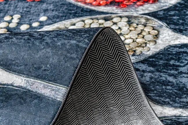 Protišmykový koberec / behúň ANDRE 42760 sivý / zelený