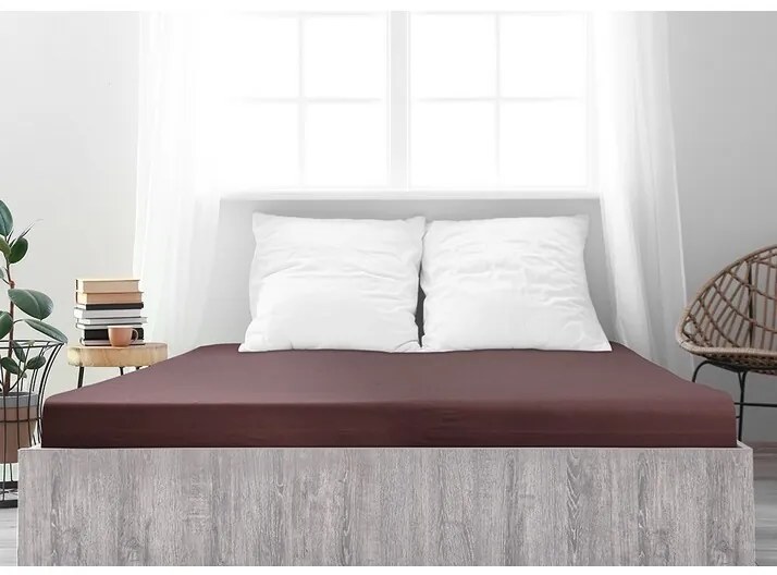 4Home jersey prestieradlo Ideál tmavohnedá, 90 x 200 cm