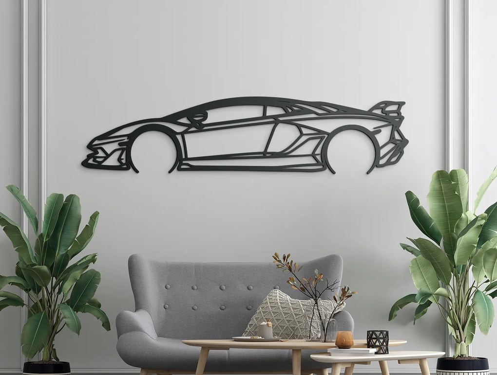 drevko Obraz Lamborghini 22 Aventador SVJ Rozmer obrazu: 20,5 x 86 cm, Farba dekorácie: Čierna