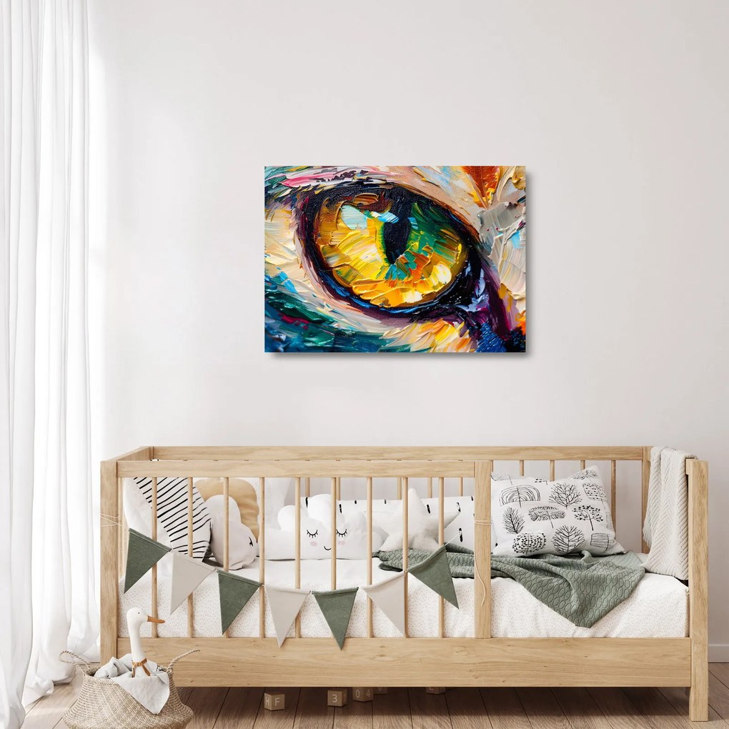 Sklenený obraz - Maľba mačacieho oka (70x50 cm)