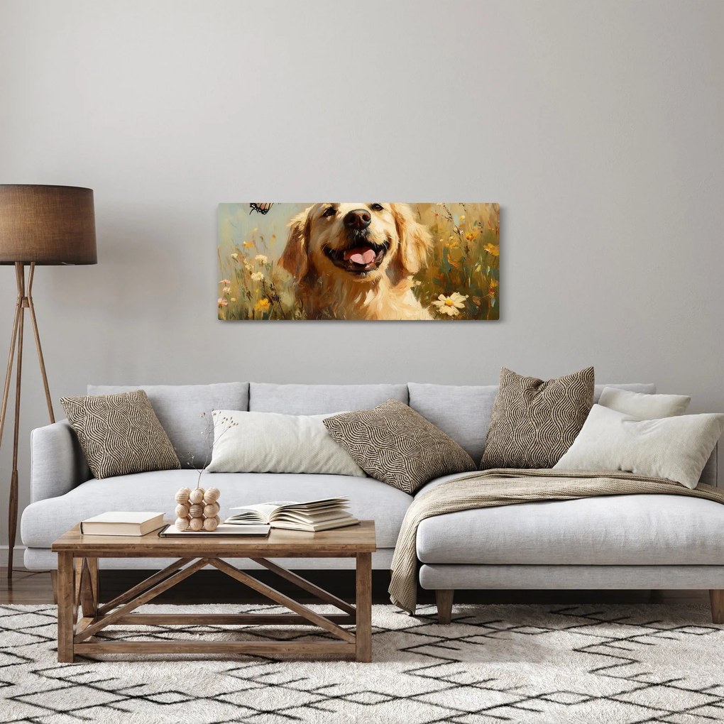 Obraz - Šťastný psík (120x50 cm)