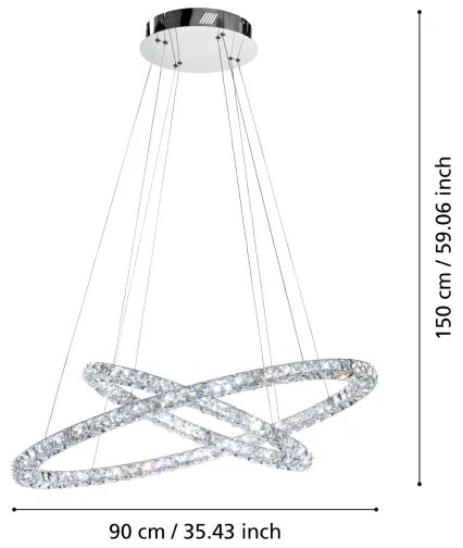 Eglo 93946 - LED Luster na lanku TONERIA LED/56,1W/230V