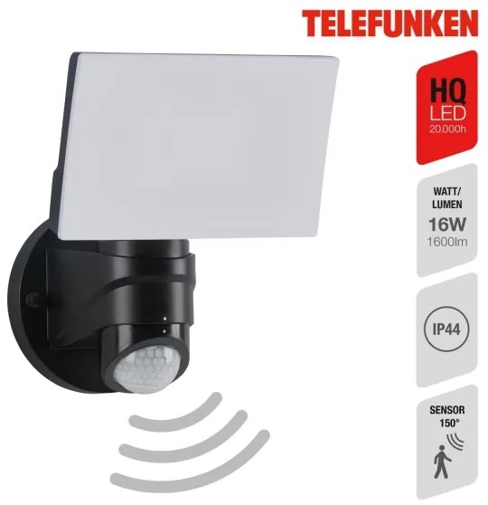 Telefunken 304305TF - LED Vonkajšie nástenné svietidlo so senz. LED/24W/230V IP44