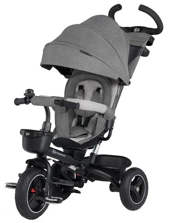 KINDERKRAFT select - Detská trojkolka 5v1 SPINSTEP šedá
